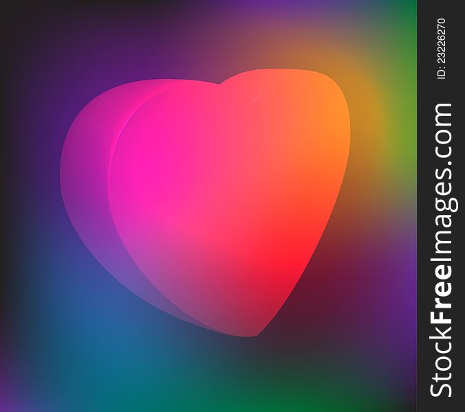 Neon heart on a black background. Neon heart on a black background