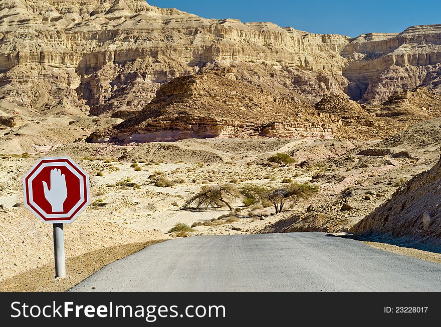 Desert road in Timna park, Israel