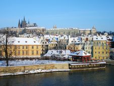 Prague Castle From Charles Bridge Stock Image