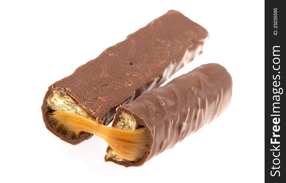 Chocolate bar isolated on white. Chocolate bar isolated on white