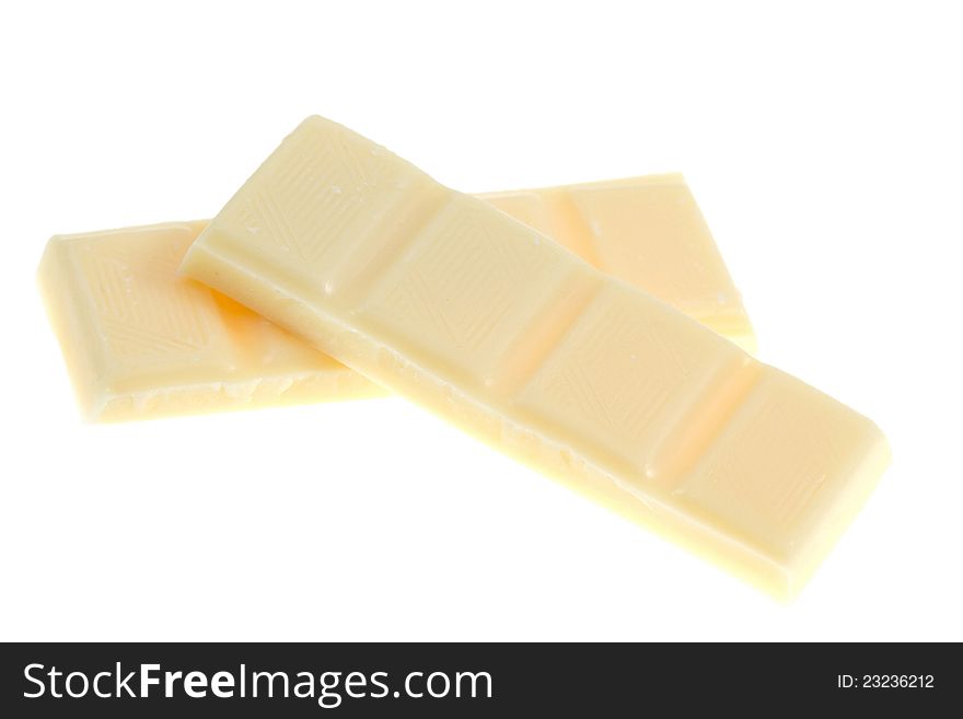 White chocolate isolated on white