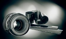 Lens & Film Strip Royalty Free Stock Images Lens & Film Strip Royalty Free Stock Images