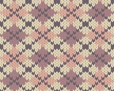 Knitted Pattern With Rhombus Royalty Free Stock Photo