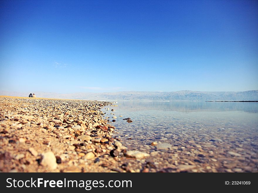 Dead Sea landscape pretty clean in the summer day. Dead Sea landscape pretty clean in the summer day