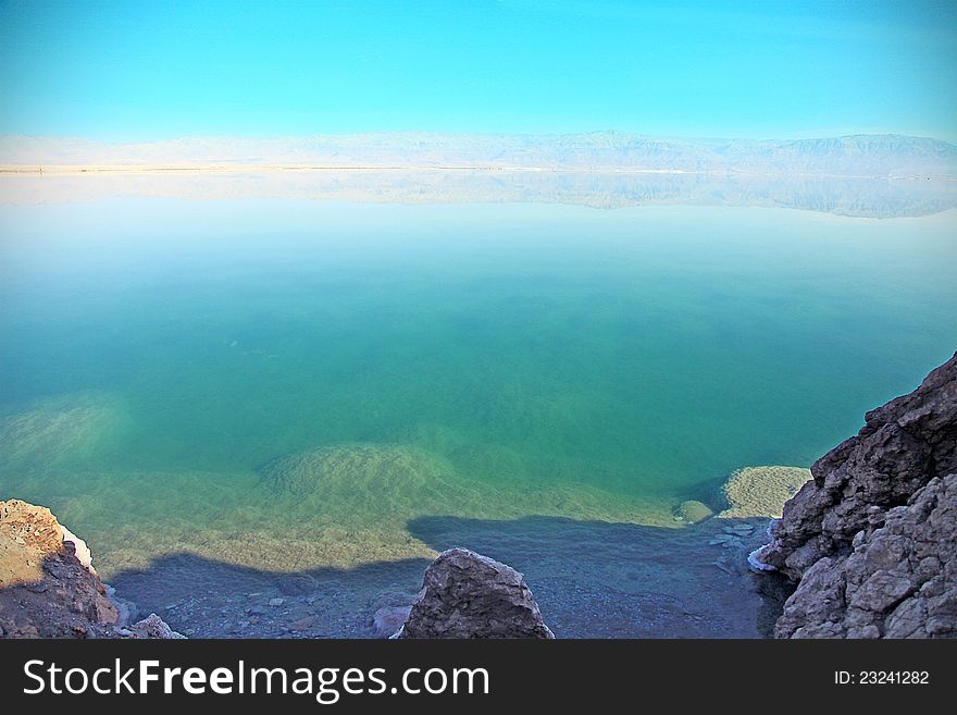 Dead Sea landscape pretty clean in the summer day. Dead Sea landscape pretty clean in the summer day