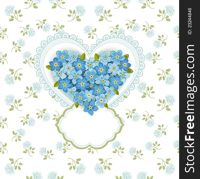 Seamless floral background, greeting card template. Seamless floral background, greeting card template