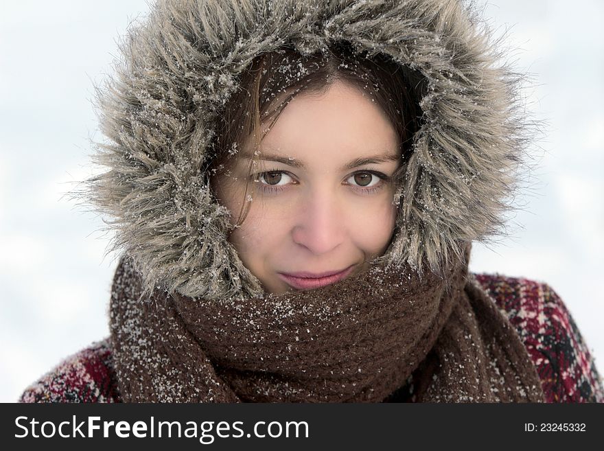 Winter Portrait of beautiful girl