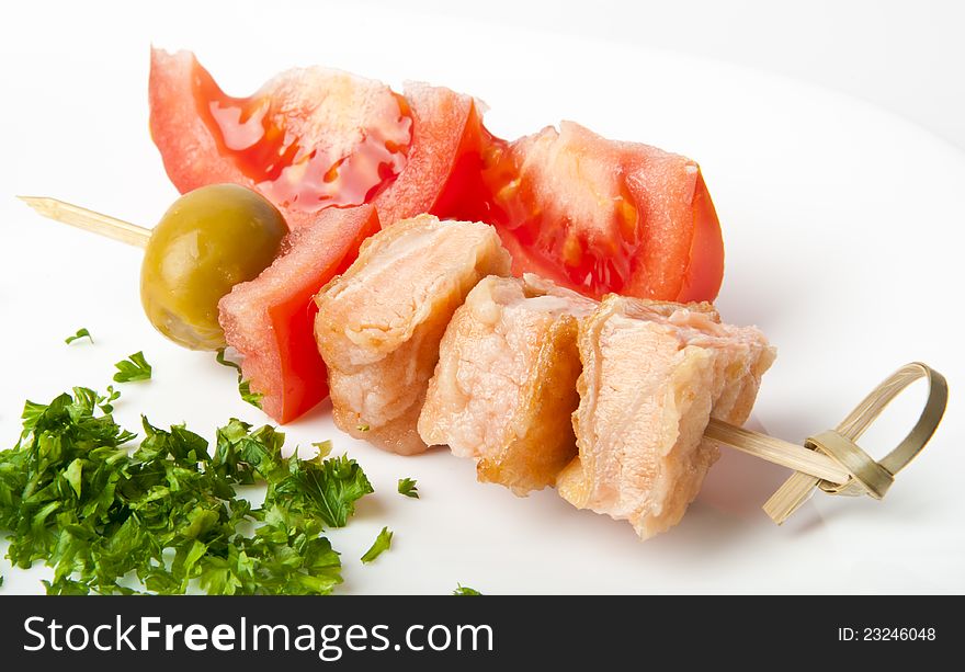 Close up of grilled salmon with vegetables