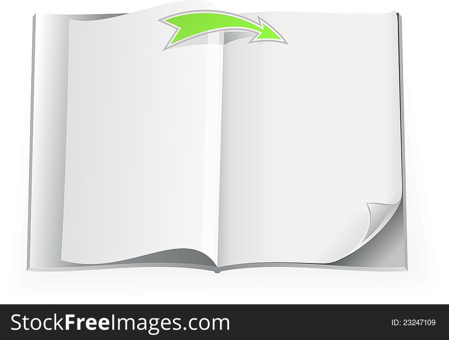 Conceptual image of blank pages with an arrow to show the result. Conceptual image of blank pages with an arrow to show the result