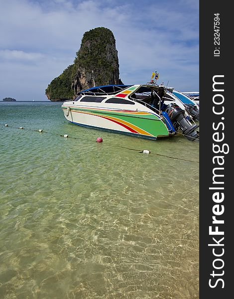 Speed boat on the clear sea. Speed boat on the clear sea