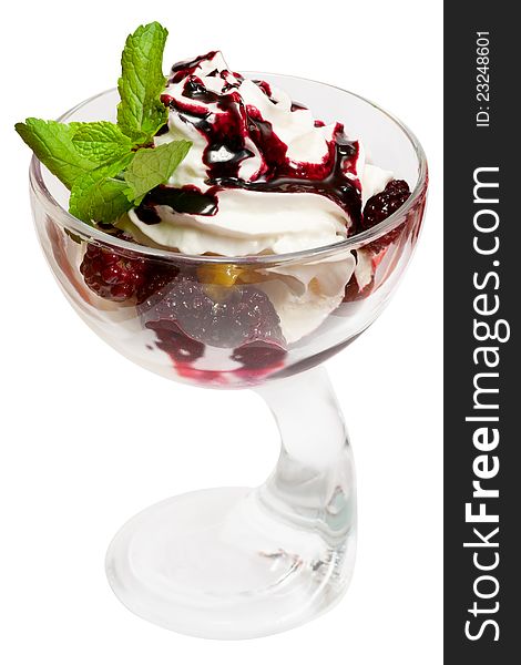 Ice Cream With Blackberries