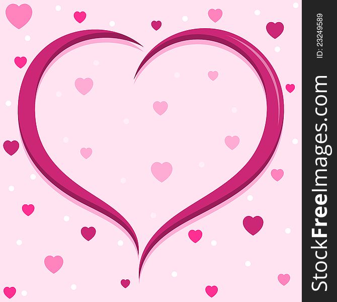 An illustration of a big pink heart frame, left intentionally blank so additional elements can be added. An illustration of a big pink heart frame, left intentionally blank so additional elements can be added.