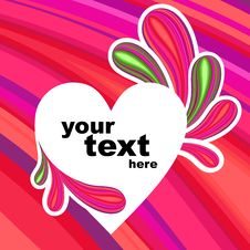 Background Heart With Text Pink Stock Photography