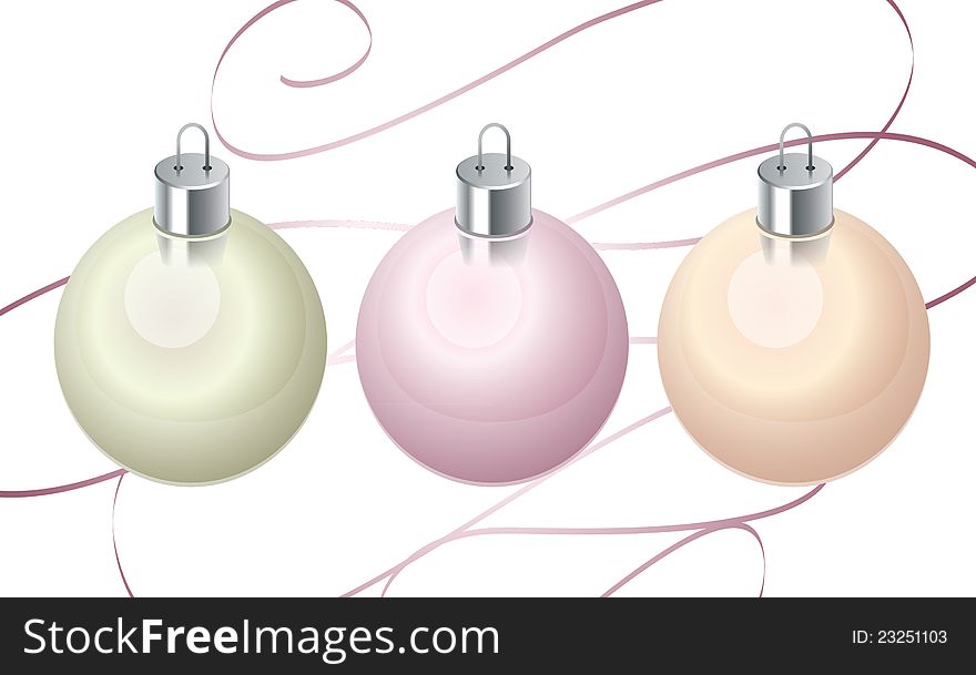 Christmas tree decoration - pearly balls. Christmas tree decoration - pearly balls