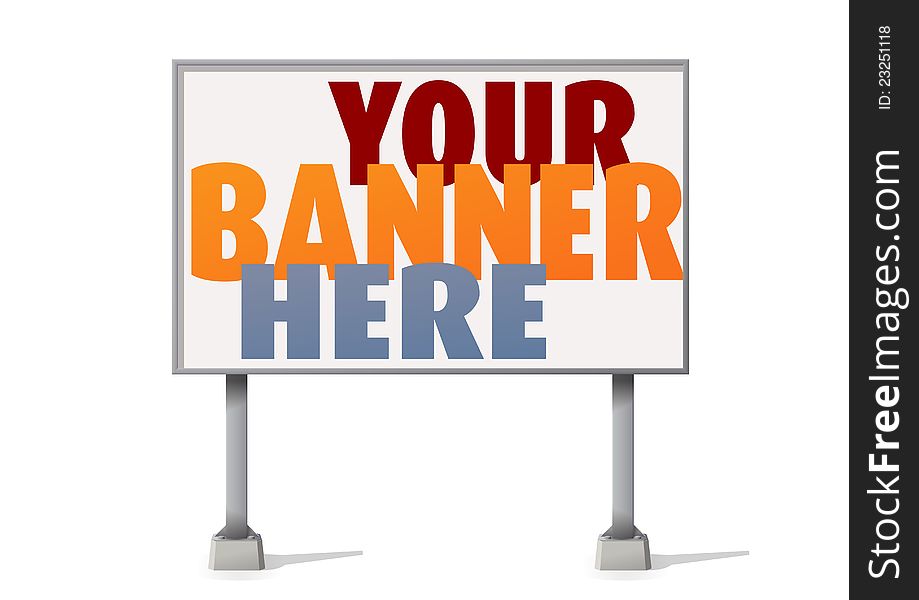 White display advertising, outdoor bollboard. White display advertising, outdoor bollboard