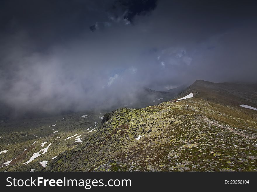 Mountain  scenery in the french Alps in summer