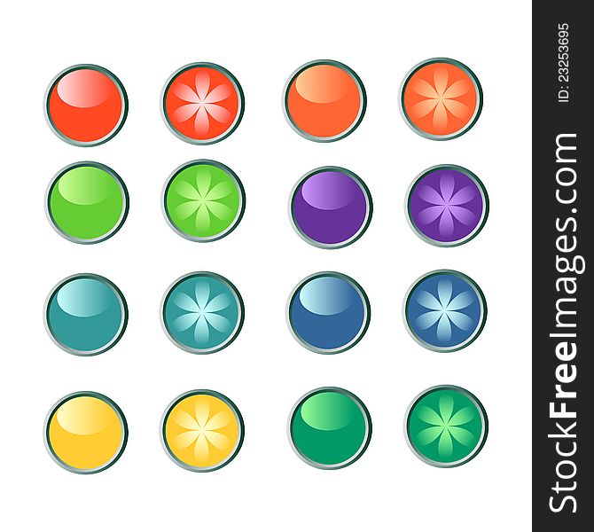 Round buttons set