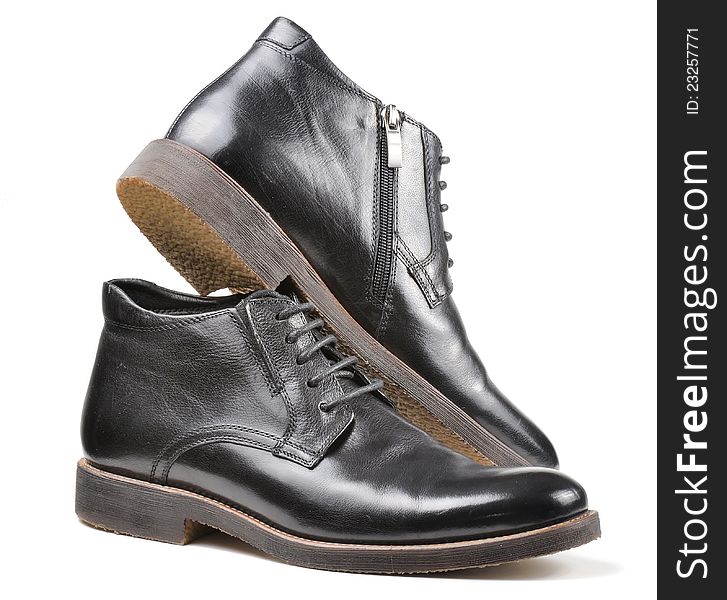 Men&#x27;s Classic Black Leather Shoes
