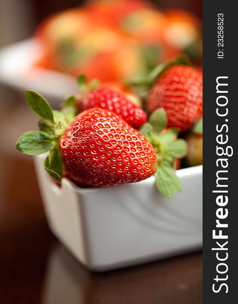 Fresh red strawberries on the table