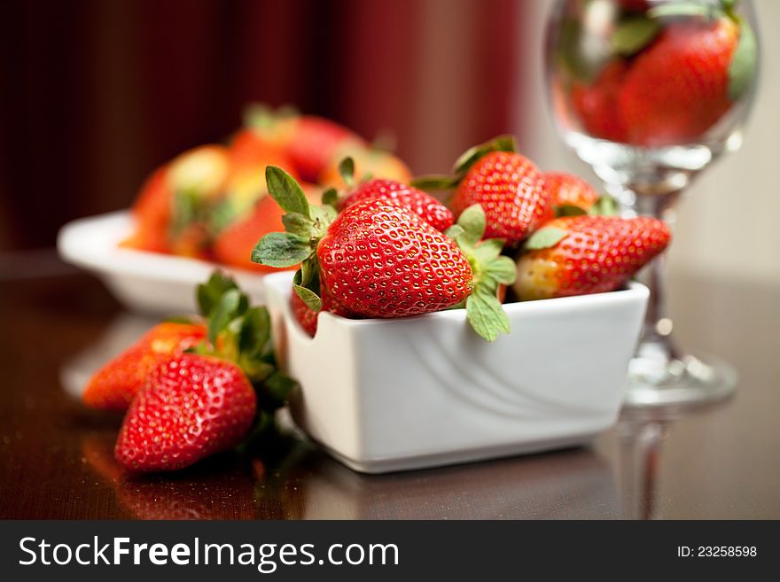 Fresh Red Strawberries On The Table