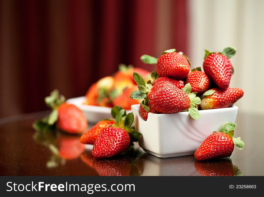 Fresh Red Strawberries On The Table