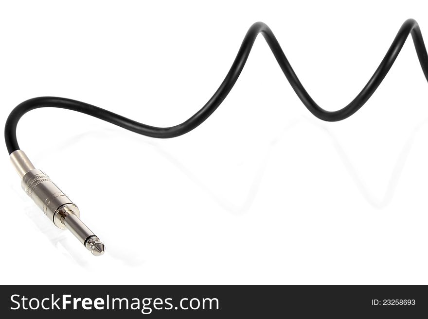 Jackplug with cable on white background