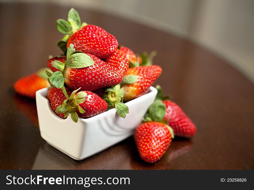 Fresh Red Strawberries On The Table