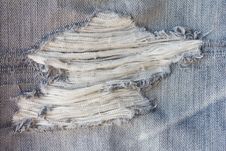Broken Denim Fabric. Royalty Free Stock Images Broken Denim Fabric. Royalty Free Stock Images