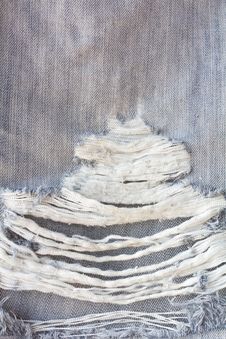 Broken Denim Fabric. Royalty Free Stock Photos Broken Denim Fabric. Royalty Free Stock Photos