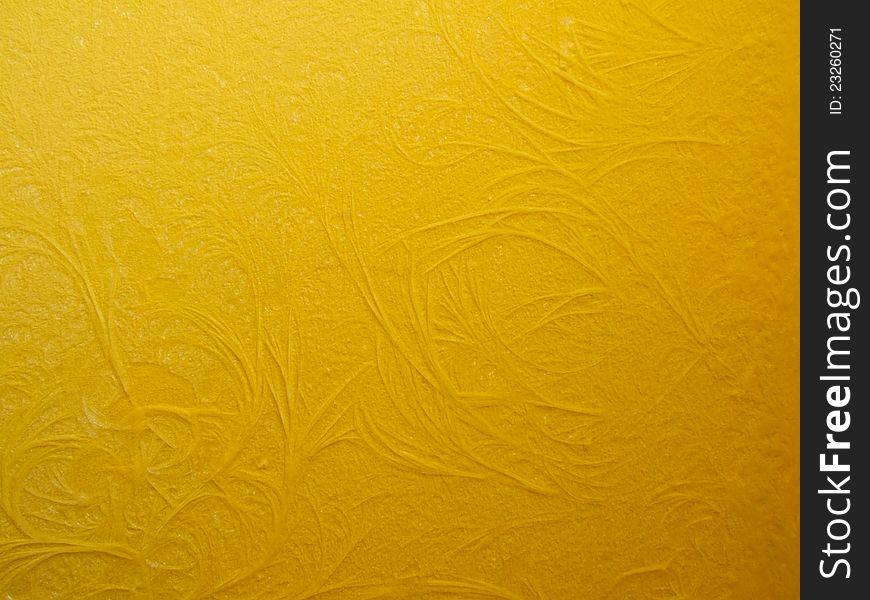 Frosty pattern on a yellow wall. Frosty pattern on a yellow wall