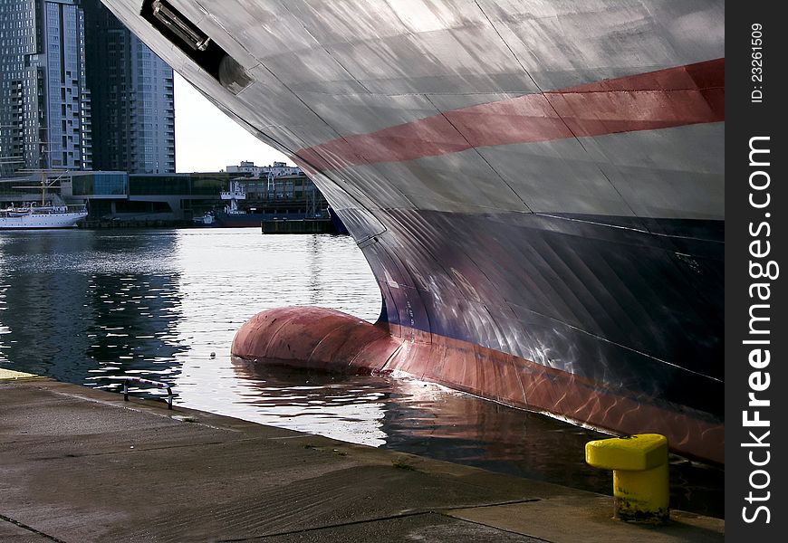 Anchored big ship in a port. Anchored big ship in a port