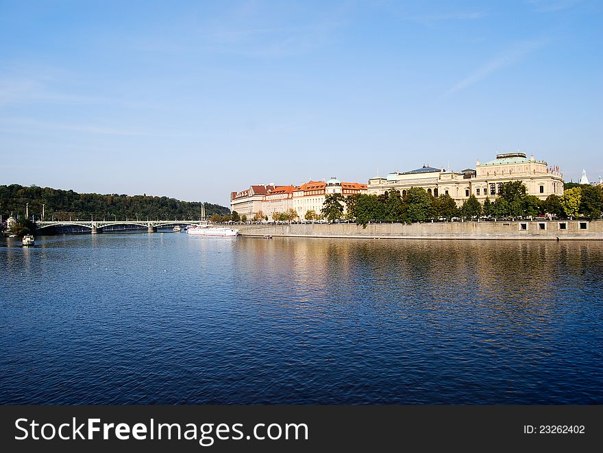 Buildings on the vltava river, prague