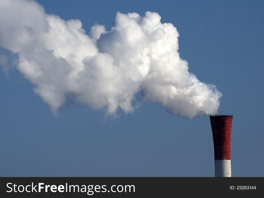 Cloud from industrial chimney, smog pollution concept