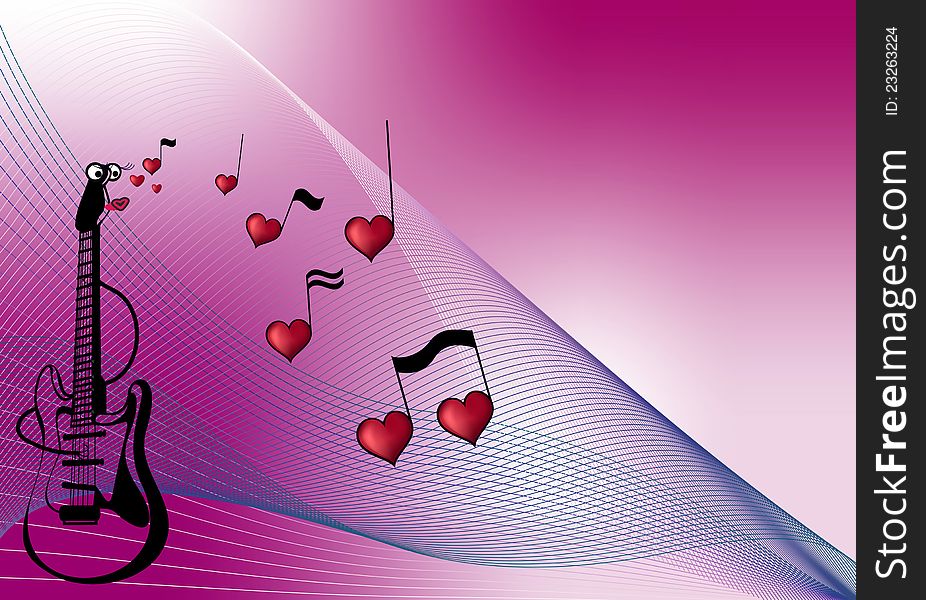 Music Abstract Background with love notes. Music Abstract Background with love notes