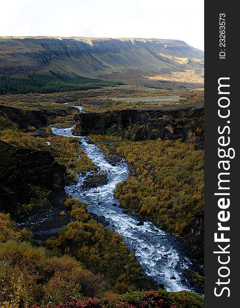 River crossing the beautiful country of iceland. River crossing the beautiful country of iceland