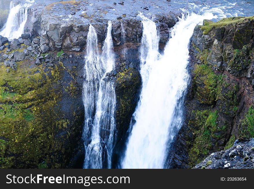 Glymur waterfall, the biggest waterfall in iceland