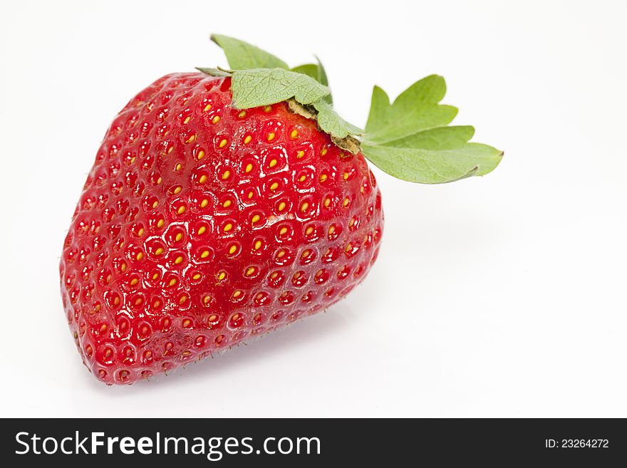 Close up of a strawberry with white background