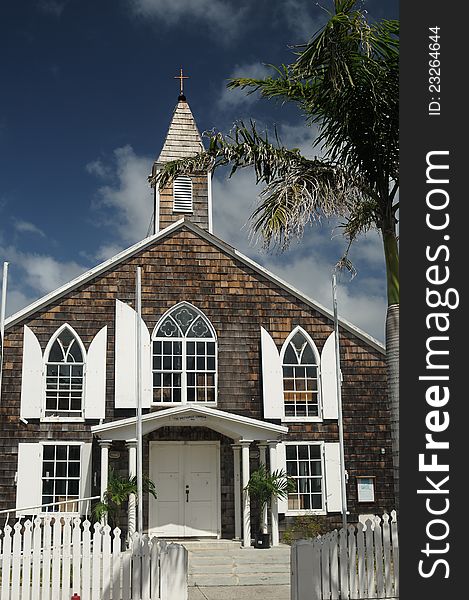 Brown church in saint marteen, virgin islands