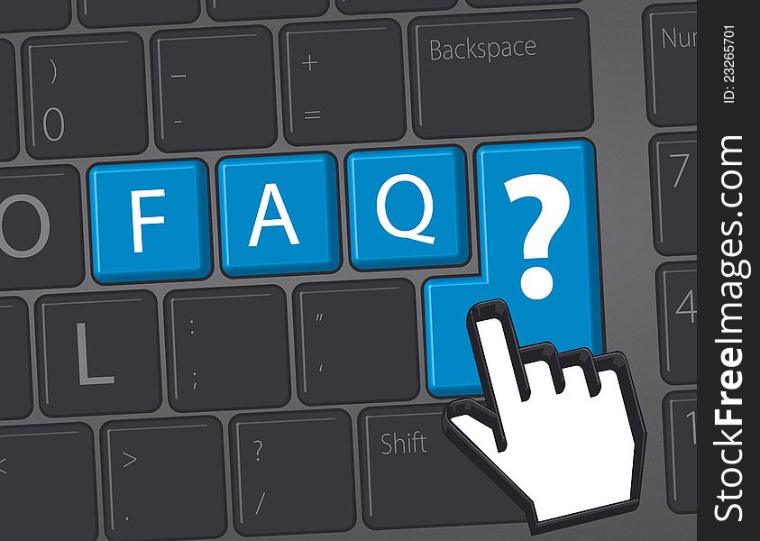 F.A.Q. - Frequently Asked Questions, question and answer.