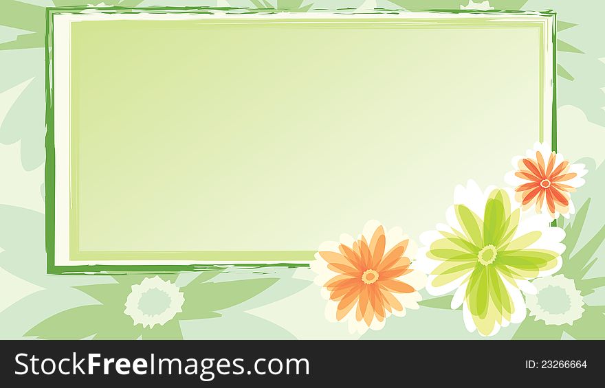 Festive card with flowers. Vector illustration.