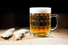 Beer With Dry Salty Fish Stock Images Beer With Dry Salty Fish Stock Images