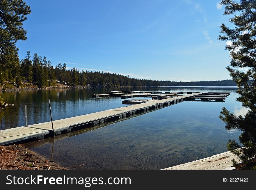 Docks on Crescent Lake in Oregon
