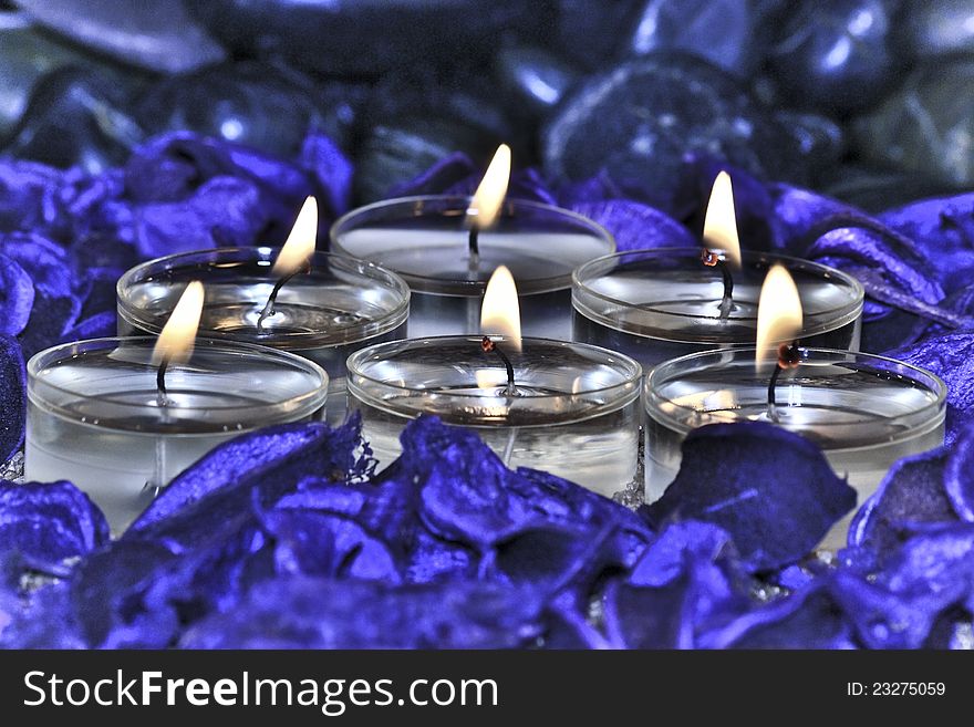 Six Candles In Spa Environment