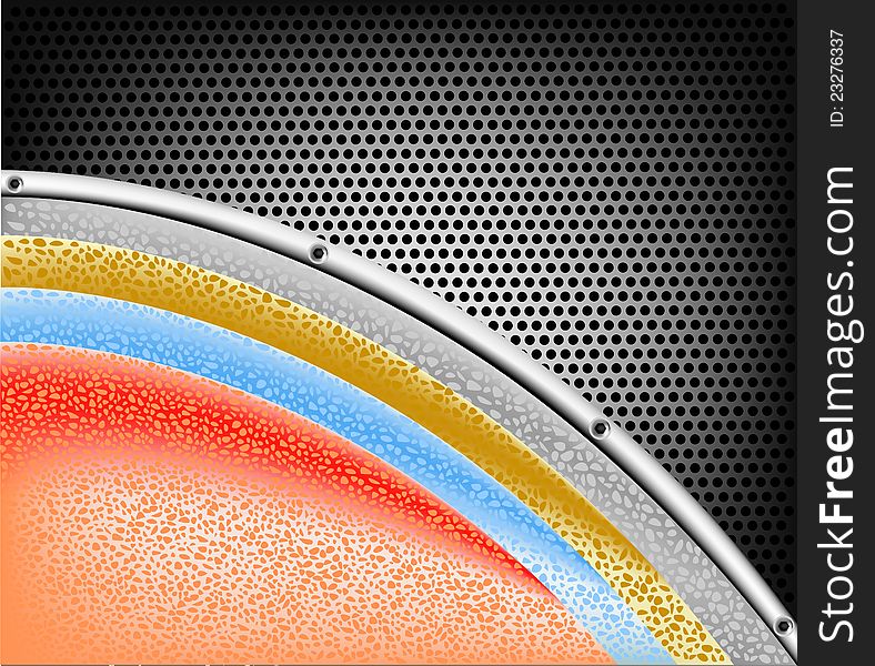 Colorful on steel abstract background