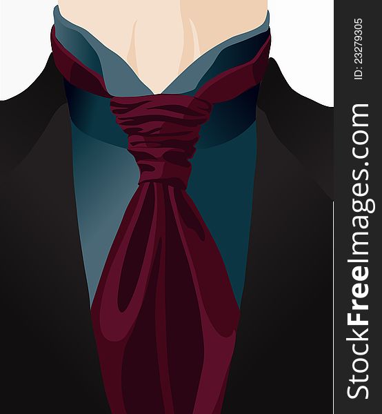 Stylized background with cravat on a white background