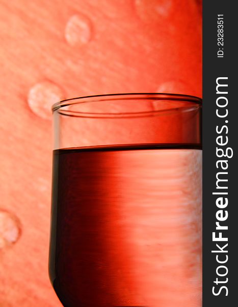 Transparent glass on red background, suitable for valentine&#x27;s day for all uses