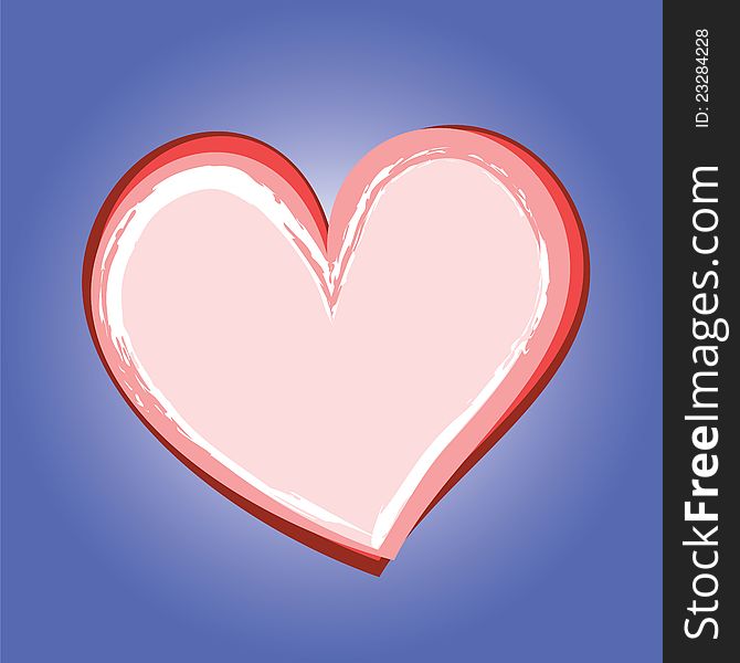 Abstract heart symbol on blue background. Vector illustration.