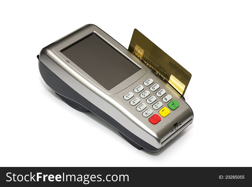 Device attached to your credit card gold card. Device attached to your credit card gold card
