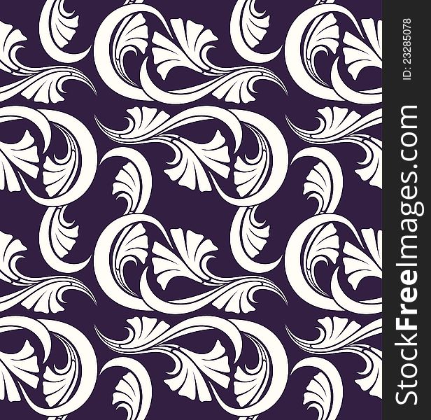 Seamless pattern with abstract plant, vector format. Seamless pattern with abstract plant, vector format