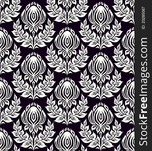 Floral seamless pattern, vector format
